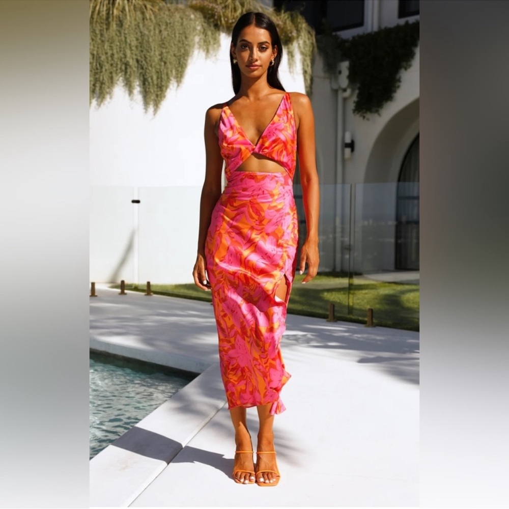 Hello Molly Pink and Orange Camellia Dress